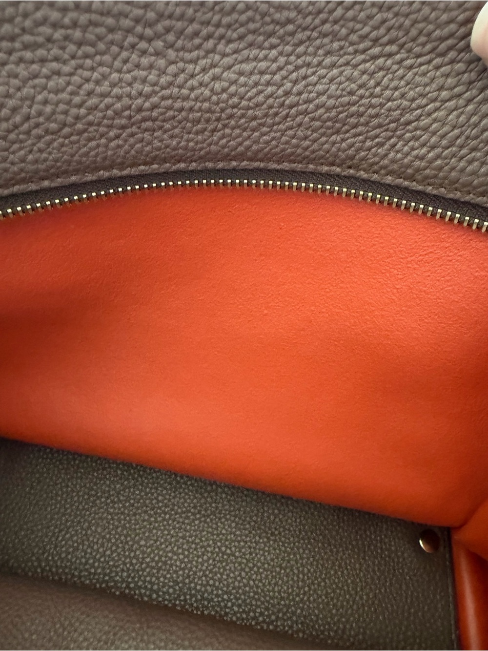 Salvatore Ferragamo Amy Leather Tote Bag Taupe Brown Orange Made in Italy - Picture 11 of 14